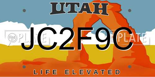 JC2F9C Utah License Plate