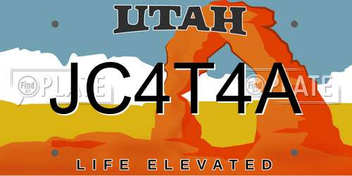 JC4T4A Utah License Plate