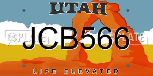 JCB566 Utah License Plate