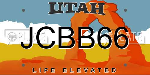 JCBB66 Utah License Plate