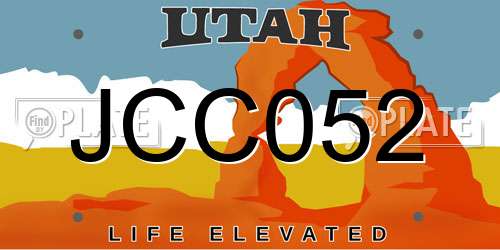 JCC052 Utah License Plate