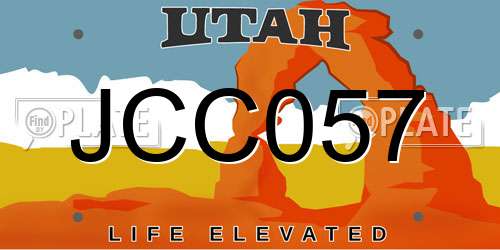 JCC057 Utah License Plate