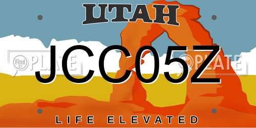 JCC05Z Utah License Plate