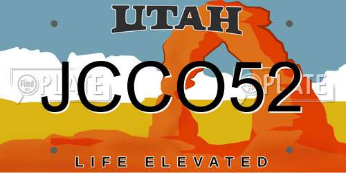 JCCO52 Utah License Plate