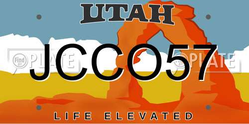 JCCO57 Utah License Plate