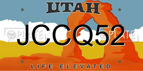 JCCQ52 Utah License Plate
