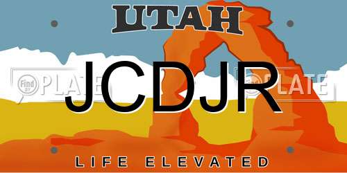 JCDJR Utah License Plate