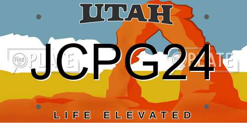 JCPG24 Utah License Plate