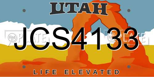 JCS4133 Utah License Plate