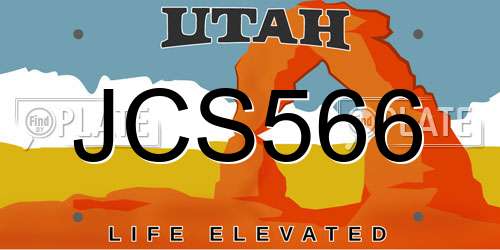 JCS566 Utah License Plate