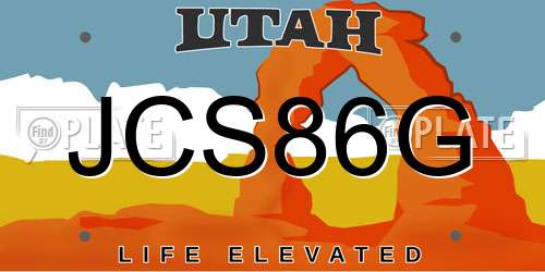 JCS86G Utah License Plate