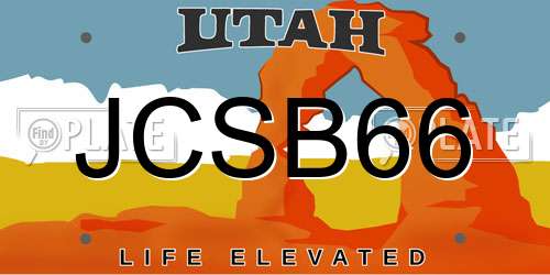 JCSB66 Utah License Plate
