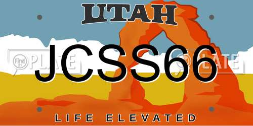 JCSS66 Utah License Plate
