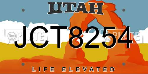 JCT8254 Utah License Plate