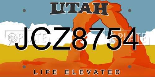 JCZ8754 Utah License Plate