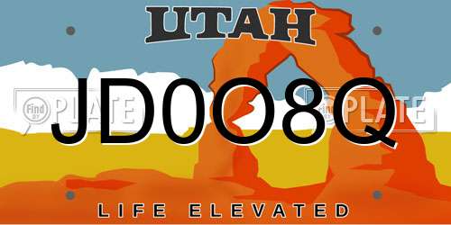 JD0O8Q Utah License Plate