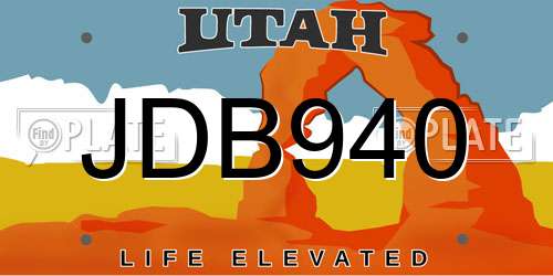 JDB940 Utah License Plate