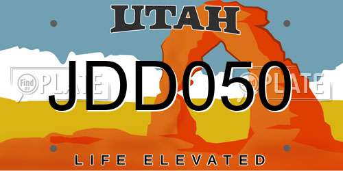JDD050 Utah License Plate