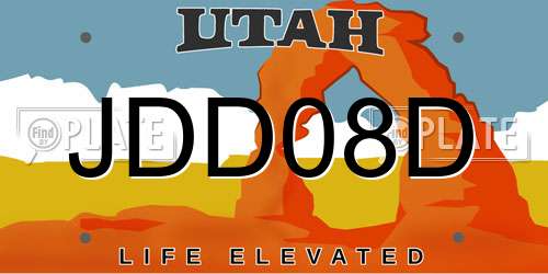 JDD08D Utah License Plate