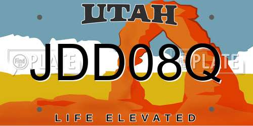 JDD08Q Utah License Plate