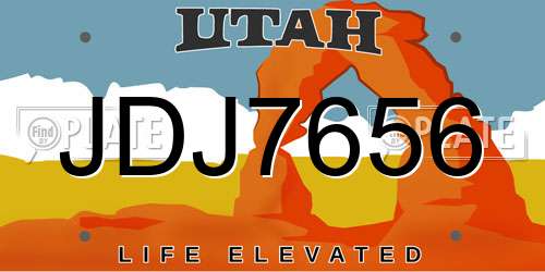 JDJ7656 Utah License Plate