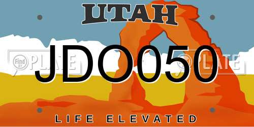JDO050 Utah License Plate