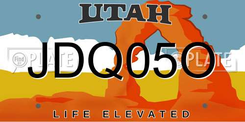 JDQ05O Utah License Plate