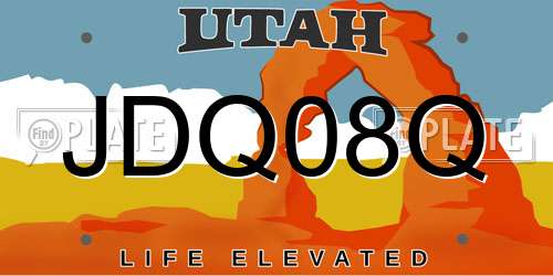 JDQ08Q Utah License Plate
