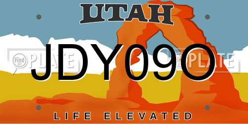 JDY09O Utah License Plate