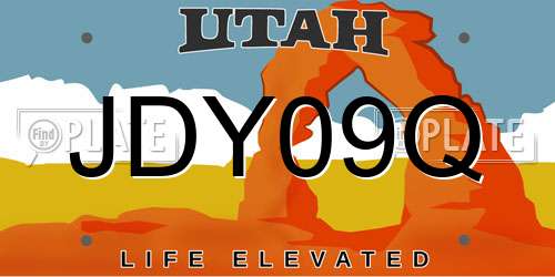 JDY09Q Utah License Plate
