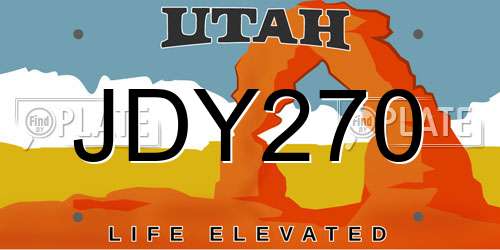 JDY270 Utah License Plate