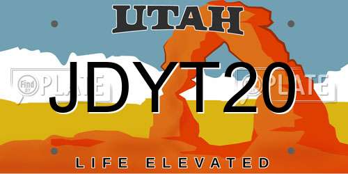 JDYT20 Utah License Plate