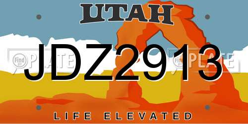 JDZ2913 Utah License Plate