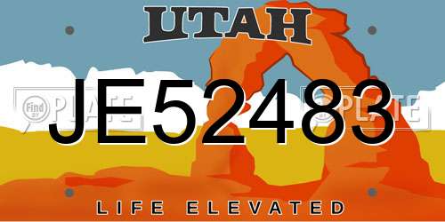 JE52483 Utah License Plate