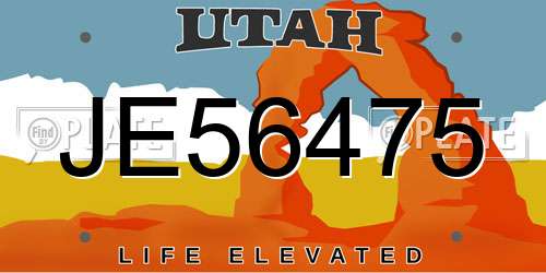 JE56475 Utah License Plate