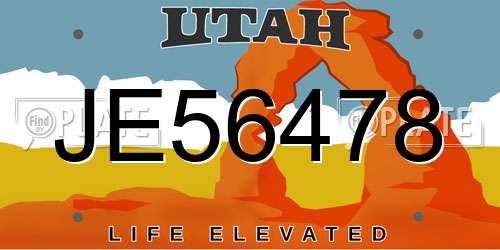JE56478 Utah License Plate