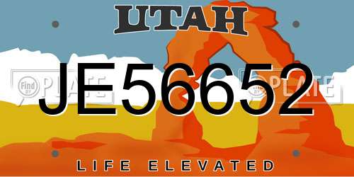 JE56652 Utah License Plate