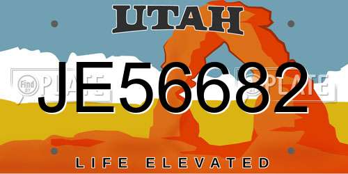 JE56682 Utah License Plate