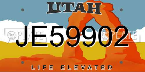 JE59902 Utah License Plate