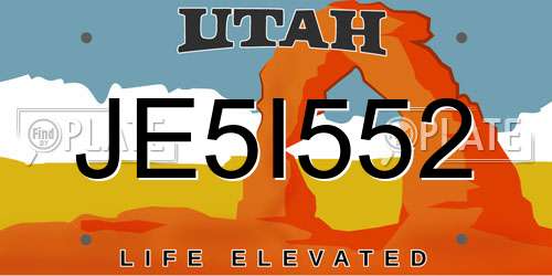 JE5I552 Utah License Plate