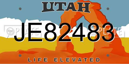 JE82483 Utah License Plate