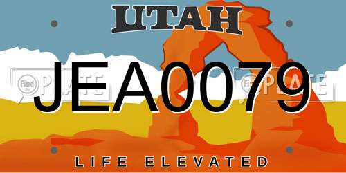 JEA0079 Utah License Plate