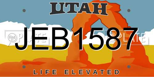 JEB1587 Utah License Plate