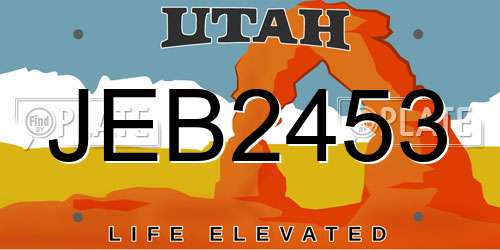 JEB2453 Utah License Plate