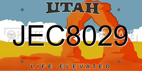 JEC8029 Utah License Plate