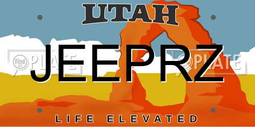 JEEPRZ Utah License Plate