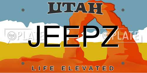 JEEPZ Utah License Plate