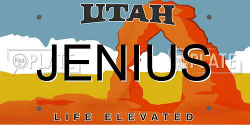 JENIUS Utah License Plate