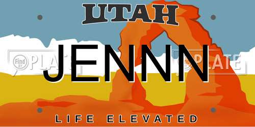 JENNN Utah License Plate