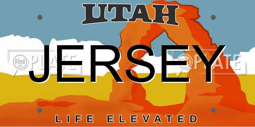 JERSEY Utah License Plate